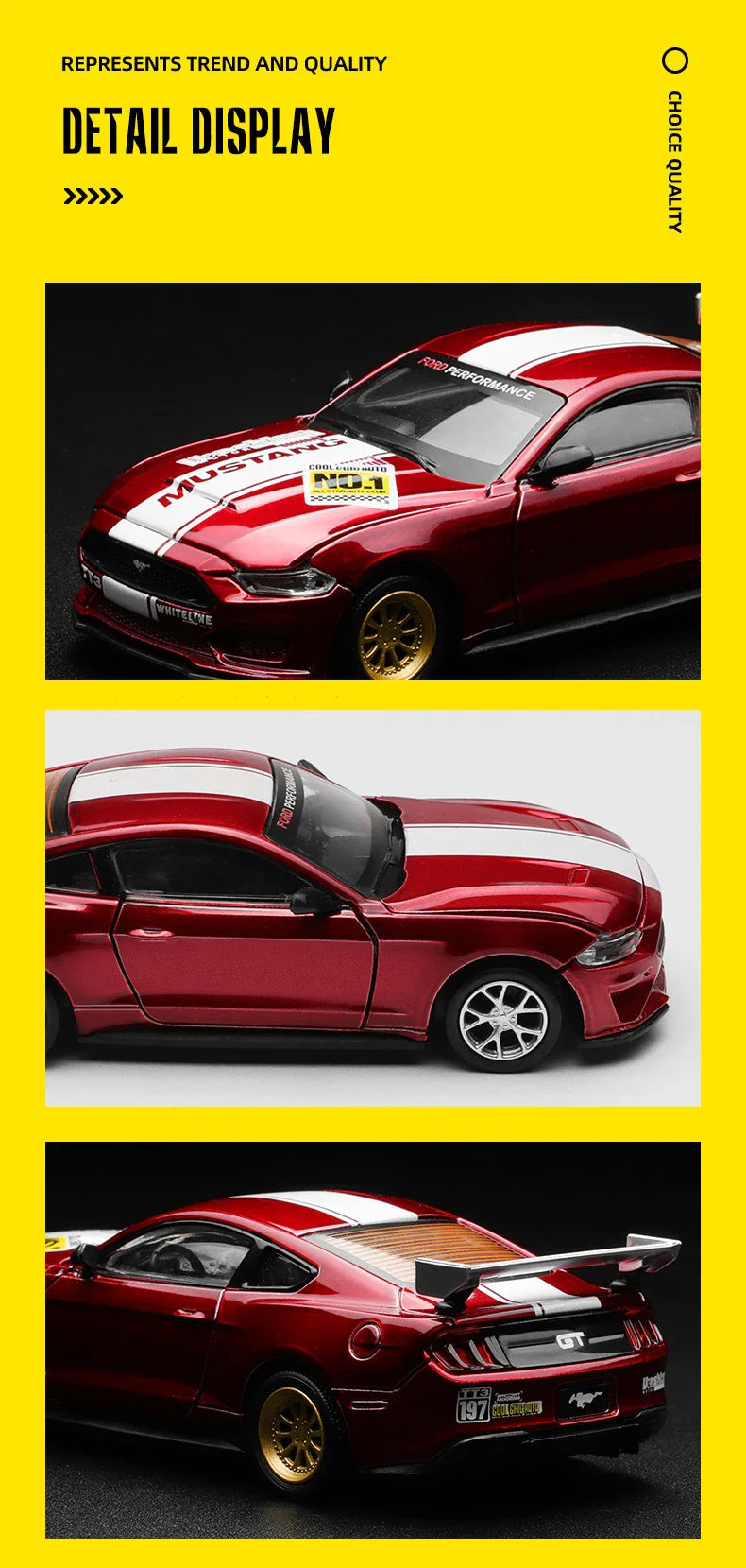Ford Mustang GT Alloy Toy Car Model- HMT15FM