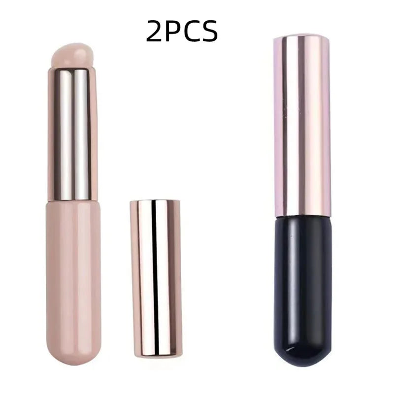 Upgrade Silicone Lip Brush With Cover Angled Concealer Brush Like Fingertips Q Soft Lipstick Makeup Brushes Round Head No Broken