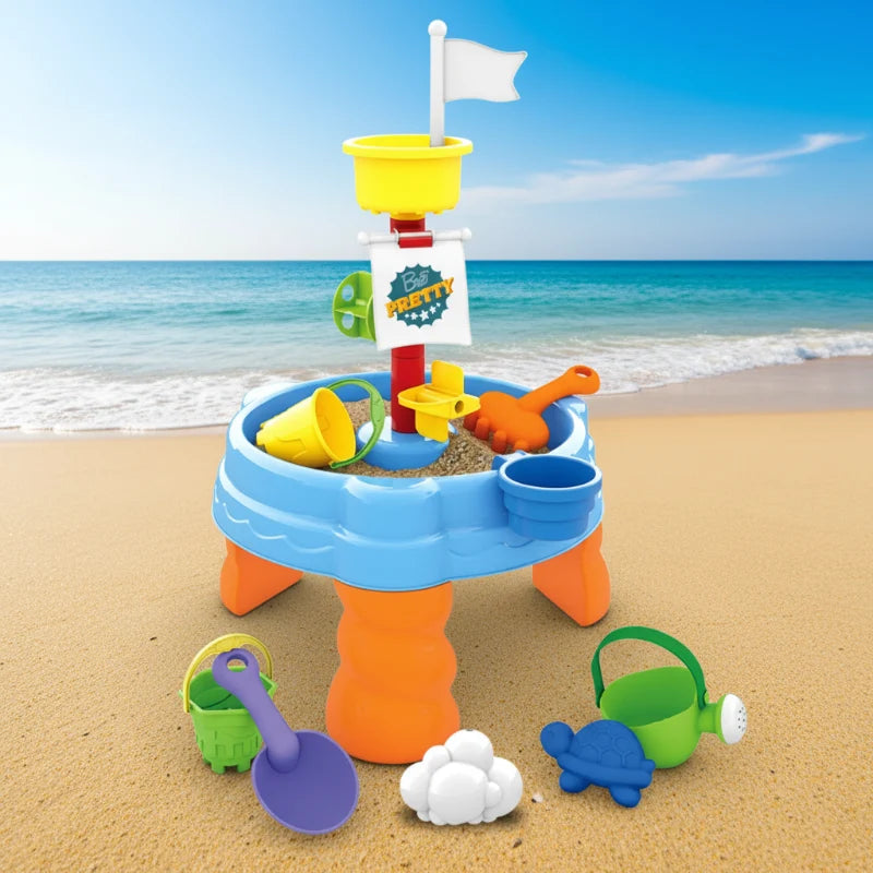 Water Tray Table for Indoor and Outdoor Use - Beach and Sand Tool Set for Creative Play