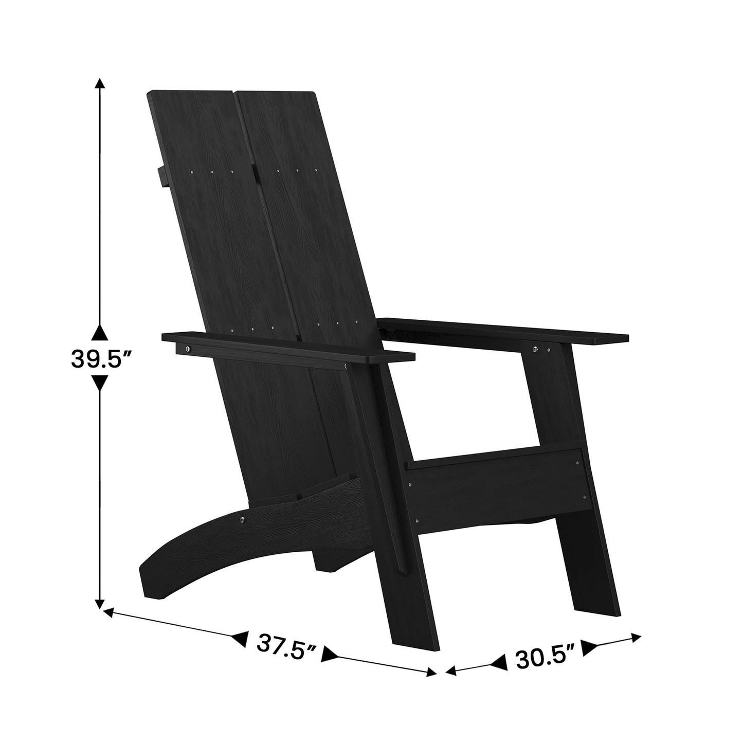 Sawyer Set of 2 Modern All-Weather 2-Slat Poly Resin Adirondack Chairs with 22" Round Wood Burning Fire Pit