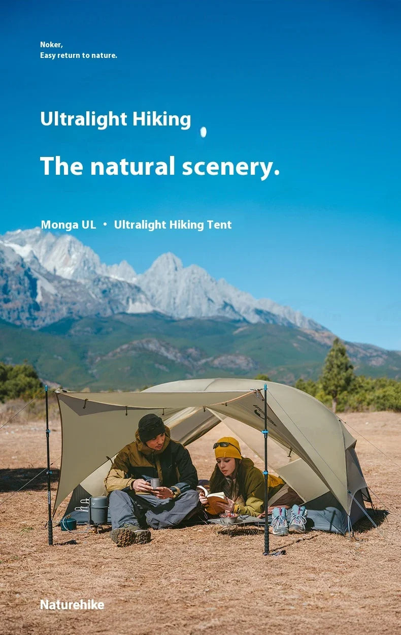 Naturehike MONGAR Series UL Tent Portable Ultralight 1 and 2 Person 15D Nylon Rainproof Expandable Canopy Double Layer Camping Outdoor Hiking Backpacking Cycling Tent
