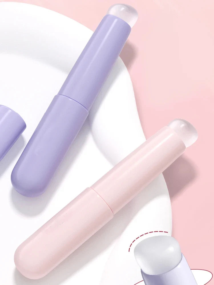 Upgrade Silicone Lip Brush With Cover Angled Concealer Brush Like Fingertips Q Soft Lipstick Makeup Brushes Round Head No Broken