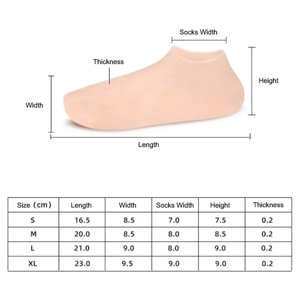 1Pair Silicone Socks Foot Spa Moisturizing Gel Sock Exfoliating and Preventing Dryness Cracked Foot Skin Care Anti Cracking Sock