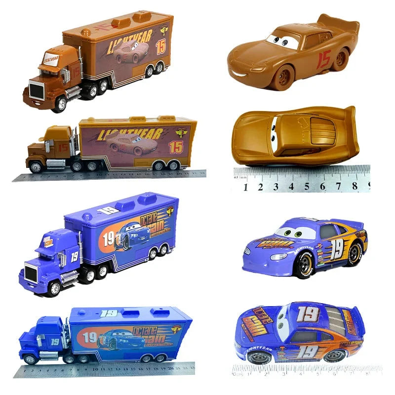 Disney Pixar Cars 3 Lightning McQueen, Jackson Storm, Cruz Ramirez, Hudson Mack Truck & Chick Hicks Toy Set