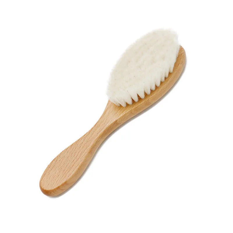Newborn wooden comb & baby hairbrush set