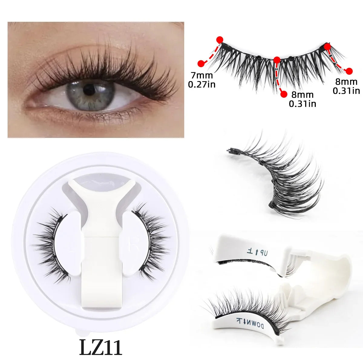 Magnetic Eyelashes – Reusable Faux Mink Natural Lashes with Tweezers Set