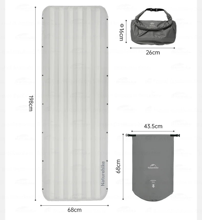 Naturehike Inflatable Cushion Series Inflatable Mat Splicing Sleeping Pad 2 Different Style Camping TPU Thickened 9.5cm Outdoor Bed Air Mattress