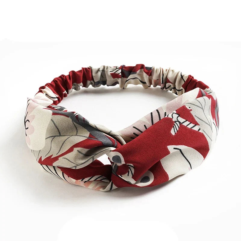 vintage cross turban headband summer print