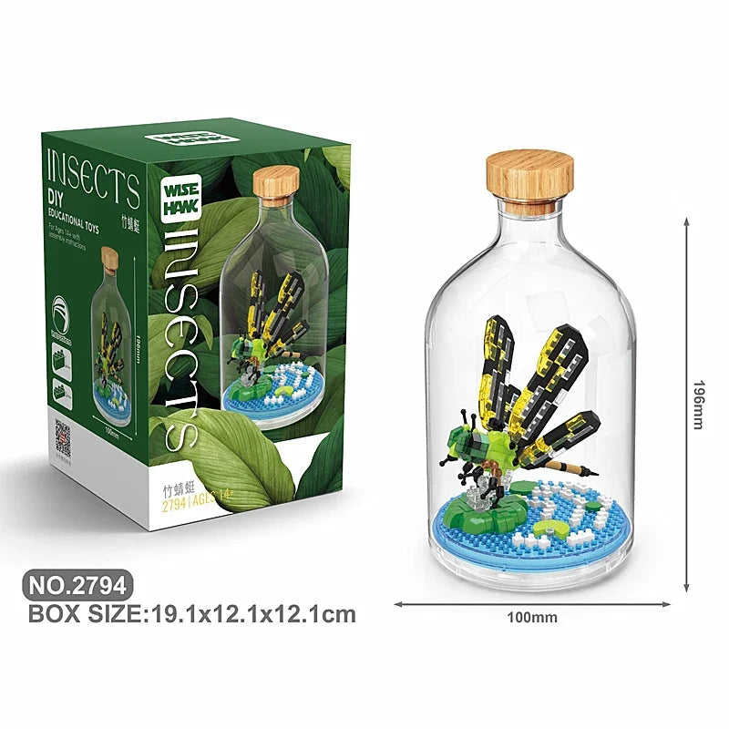 Creative Children's Building Blocks Set - Flamingo & Seahorse Educational Toys in Bottled Design