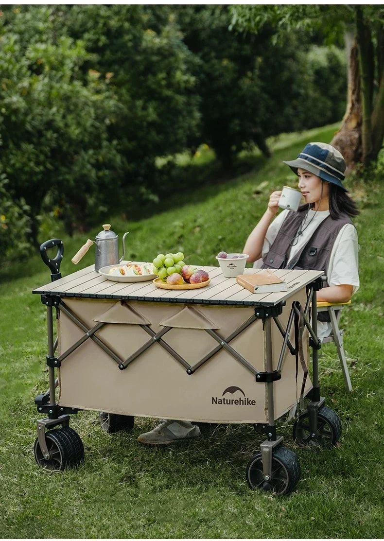 Naturehike Universal Trolley Table Board Portable Lightweight Outdoor Camping Folding Egg Roll Table Style Carbon Steel Picnic Tabletop Heavy Duty