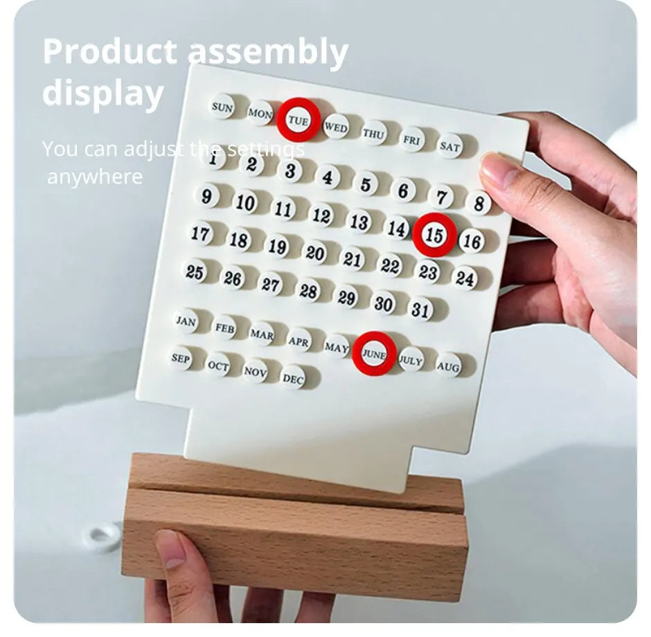 Acrylic Wooden Base Calendar- HMT15CC