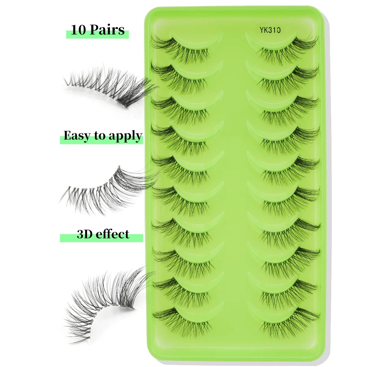 3/10 Pairs Half Lashes Makeup Natural Long Cat Eye Lashes Dramatic False Eyelashes