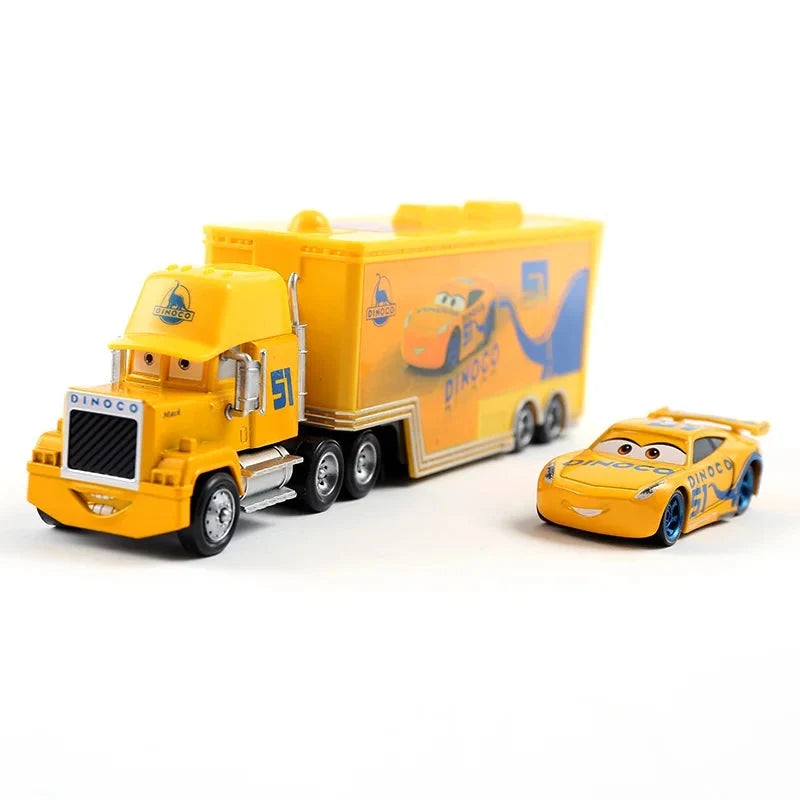 Disney Pixar Cars 3 Lightning McQueen, Jackson Storm, Cruz Ramirez, Hudson Mack Truck & Chick Hicks Toy Set