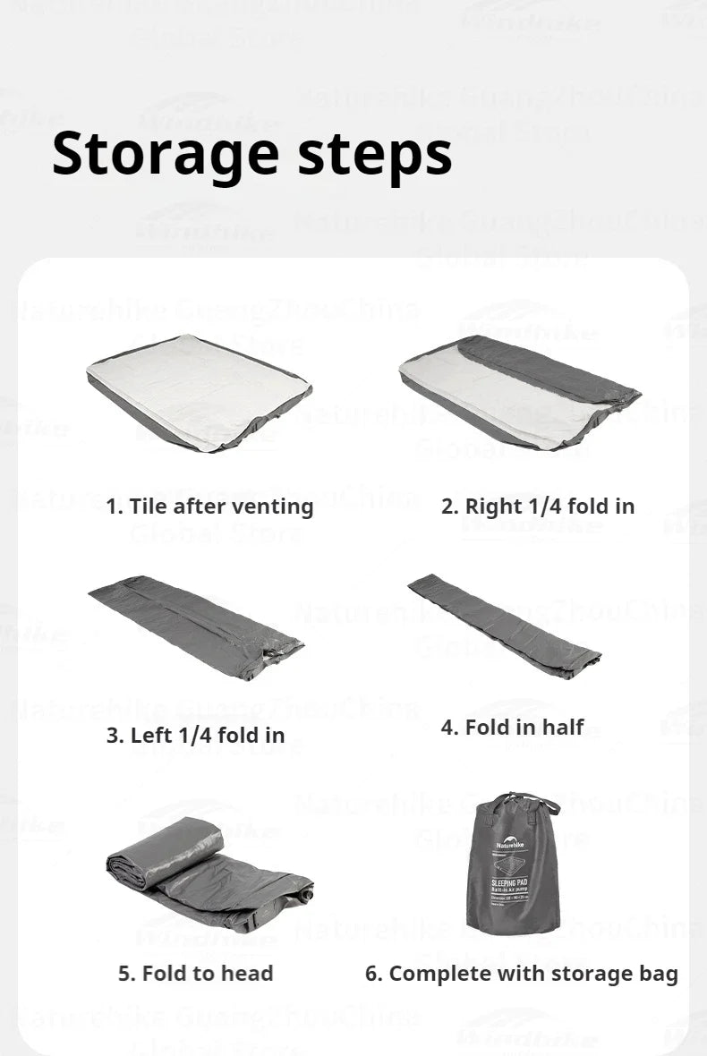 Naturehike Inflatable Bed With Build-in Air Pump Portable Lightweight 1-3 Persons Camping Luxury Sleeping Bed PVC Inflatable Thicken Pad Travel