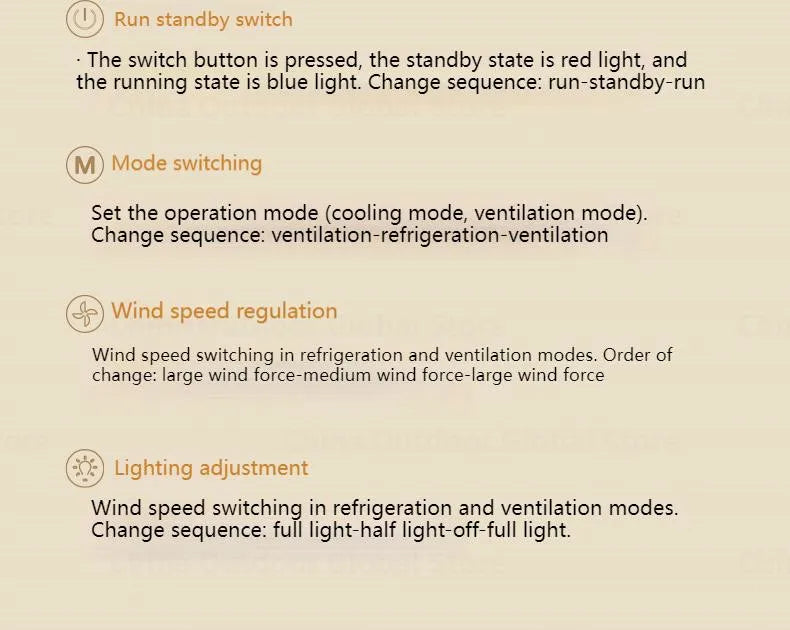 MOBI GARDEN Mobile Air Conditioner Outdoor Portable Fan Integrated Car Cooler 450W Cooling Camping Tent Indoor Car Cooling Fan With Built-in Lighting