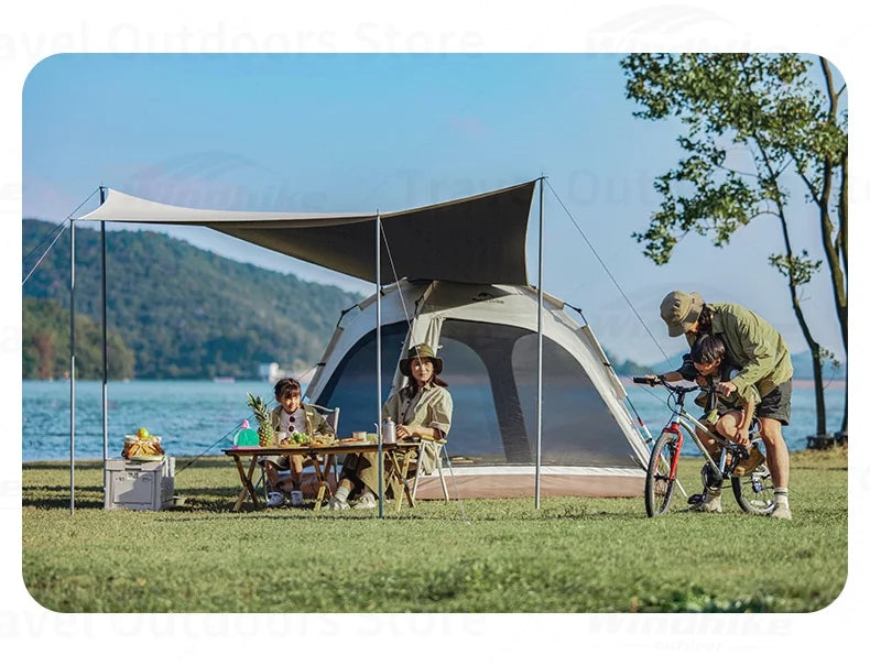 Naturehike ANGO PLUS Automatic Tent Upgraded Portable Lightweight 3-4 Persons Quick Opening Tent Camping Park Canopy Tent Integrated Tent Waterproof
