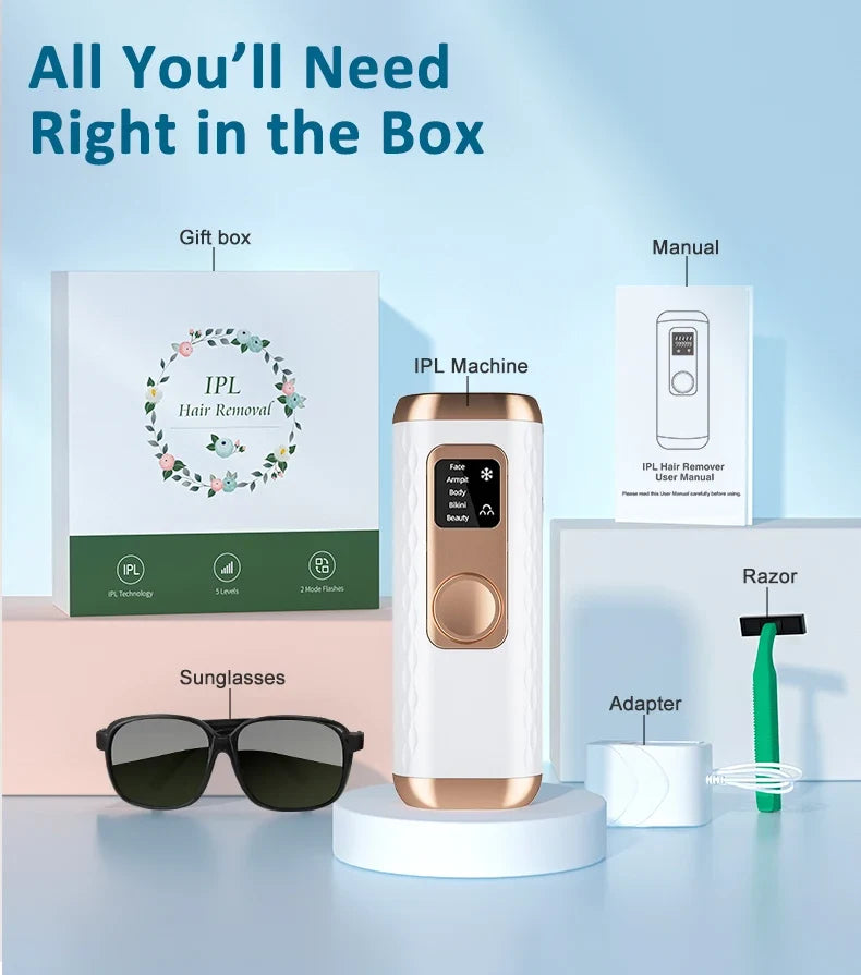 IPL Laser Hair Removal Machine Ice Cool Painless Epilator Women Freezing Point Epilation Skin Rejuvenation for Home Use Device