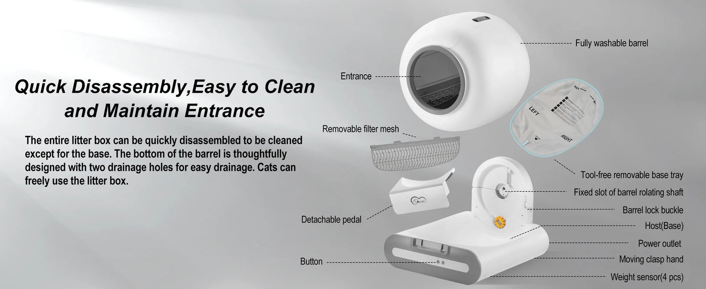 DOEL 65L Smart Self-Cleaning Litter Box