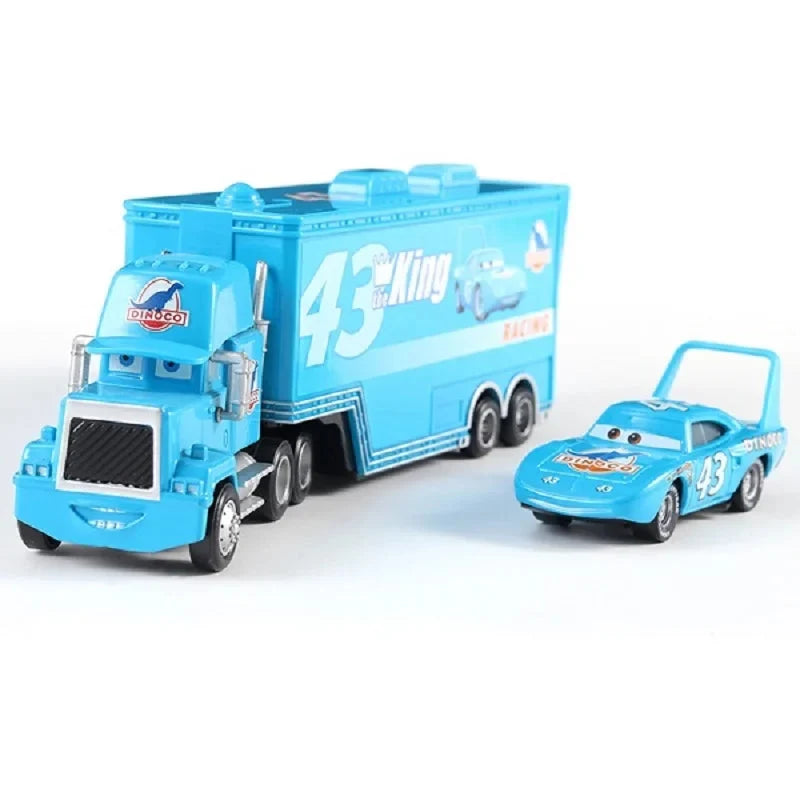 Disney Pixar Cars 3 Lightning McQueen, Jackson Storm, Cruz Ramirez, Hudson Mack Truck & Chick Hicks Toy Set