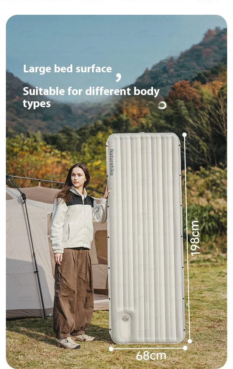 Naturehike Inflatable Cushion Series Inflatable Mat Splicing Sleeping Pad 2 Different Style Camping TPU Thickened 9.5cm Outdoor Bed Air Mattress