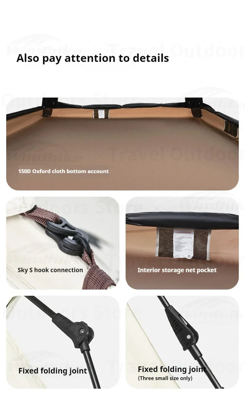 Naturehike ANGO PLUS Automatic Tent Upgraded Portable Lightweight 3-4 Persons Quick Opening Tent Camping Park Canopy Tent Integrated Tent Waterproof