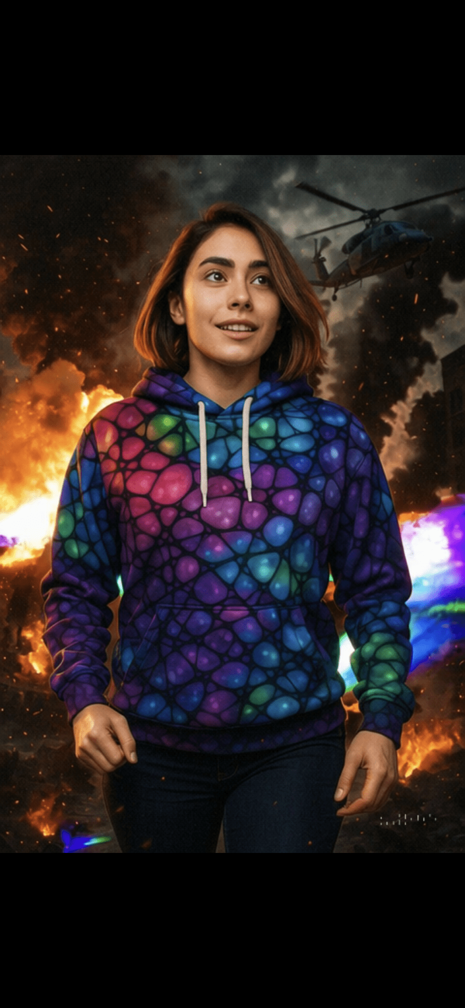 Plurrple AOP Pullover Hoodie – Bioluminescent Neural Web Streetwear