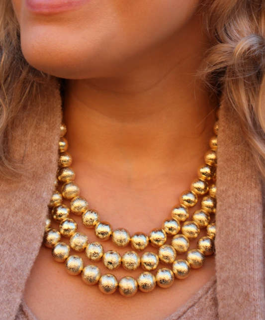 Accessory Concierge Brushed Metal Bead Necklace