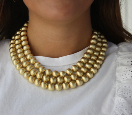 Accessory Concierge Brushed Metal Bead Necklace