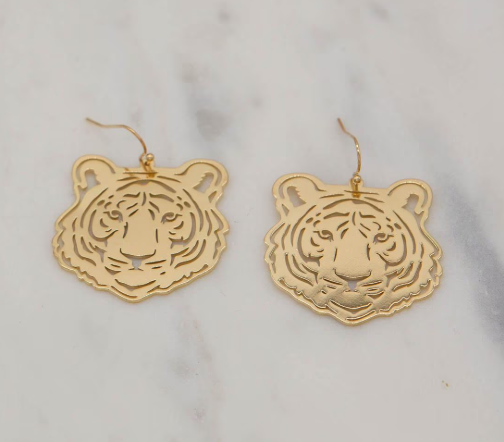 Tiger Face Earrings