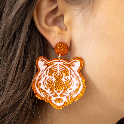 Tiger Acetate Earrings