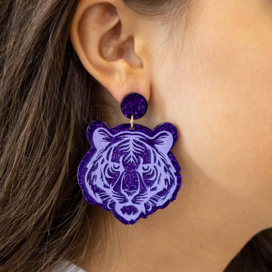 Tiger Acetate Earrings