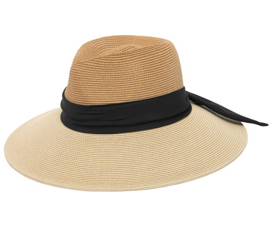 San Diego Hat Company Two Tone Tie Back Fedora