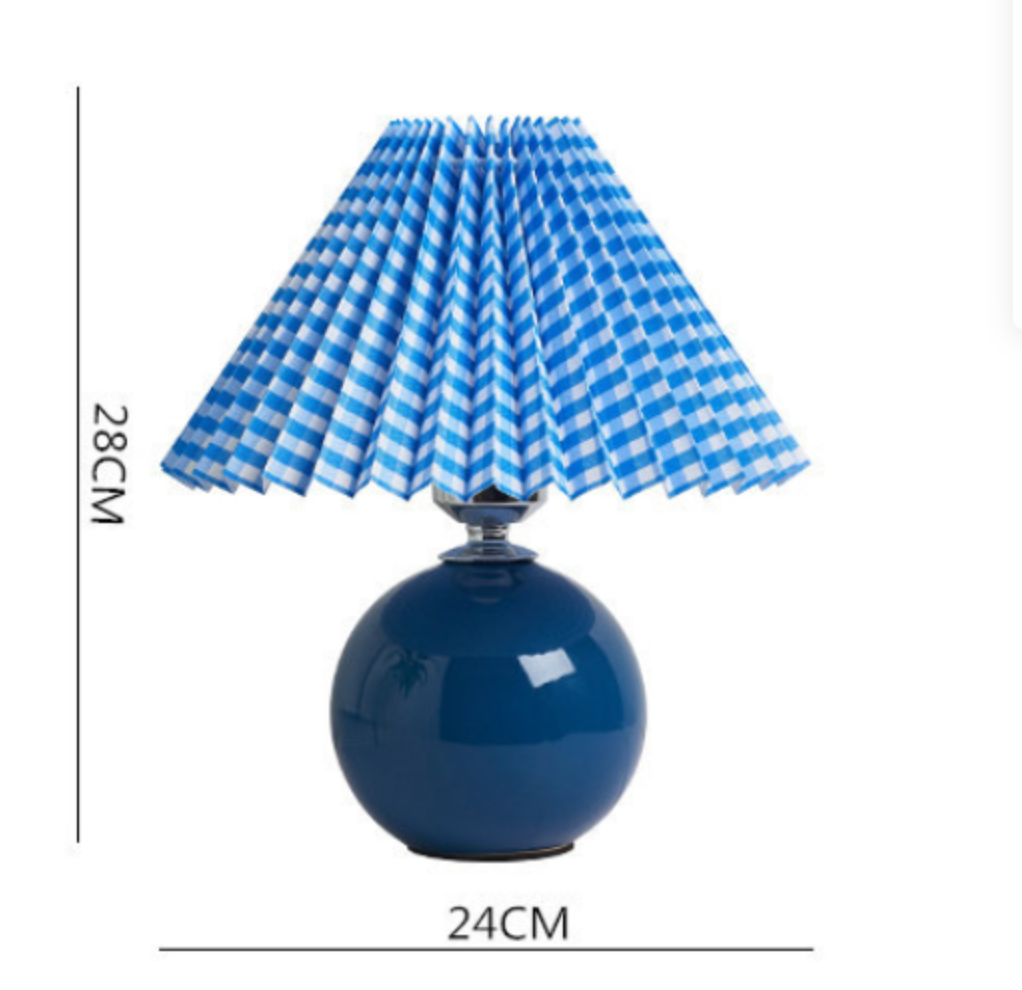 Nordic Ceramic Table Lamp With Pleated Fabric Shade