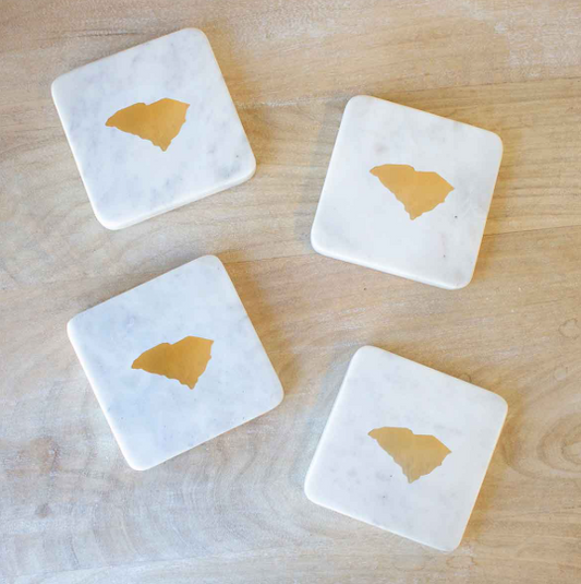 South Carolina Marble Coasters Set of 4