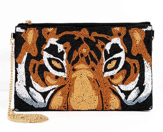 Eye of the Tiger Beaded Crossbody