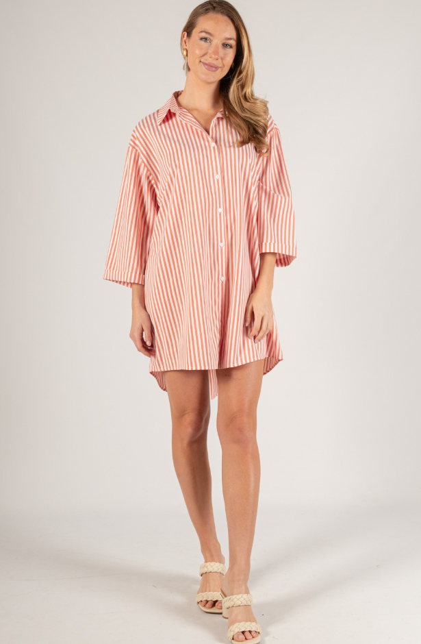 Simone Striped Shirt Dress
