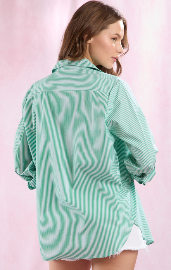 Elle Striped Button Up