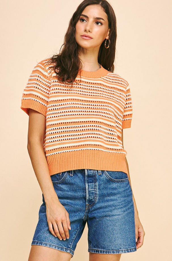 Ensley Eyelet Short Sleeve Sweater