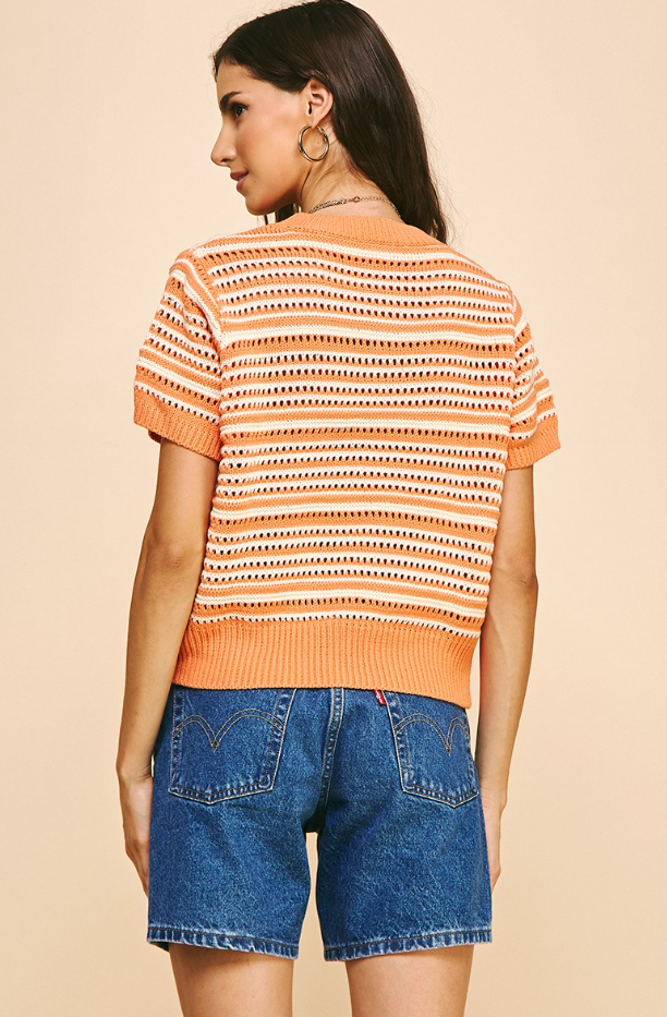 Ensley Eyelet Short Sleeve Sweater