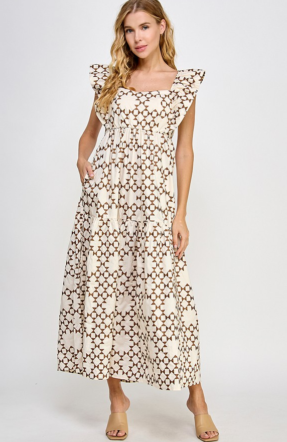 Nadine Embroidery Midi Dress
