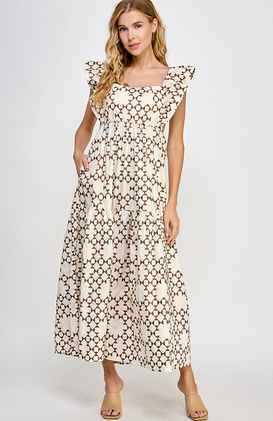 Nadine Embroidery Midi Dress