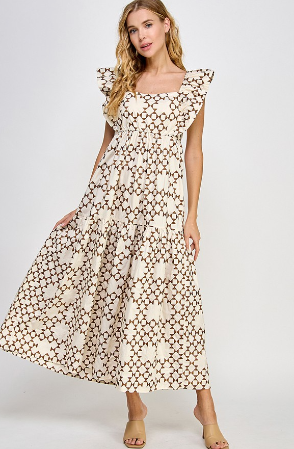 Nadine Embroidery Midi Dress