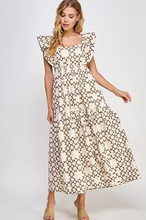 Nadine Embroidery Midi Dress