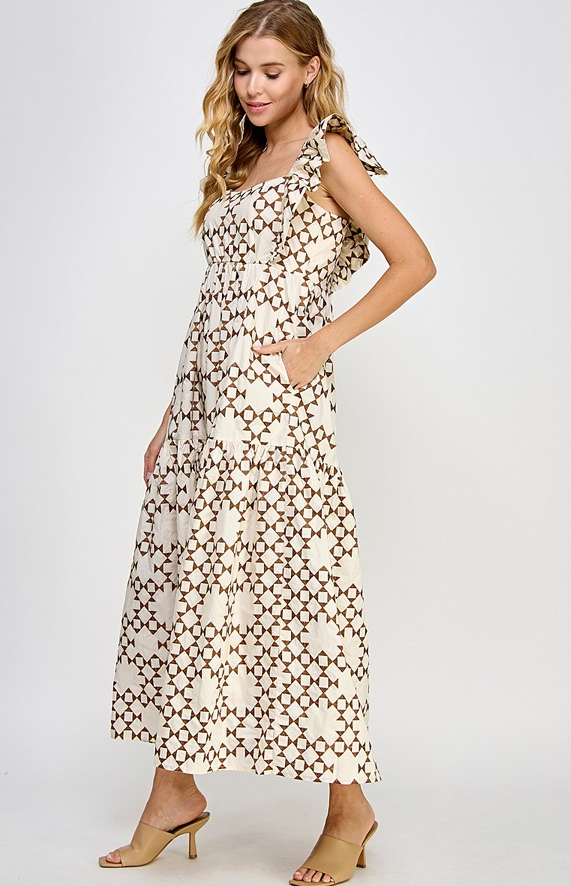 Nadine Embroidery Midi Dress