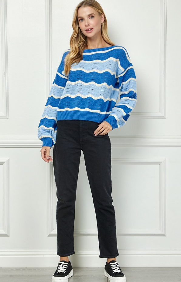 Gina Wavy Sweater Top