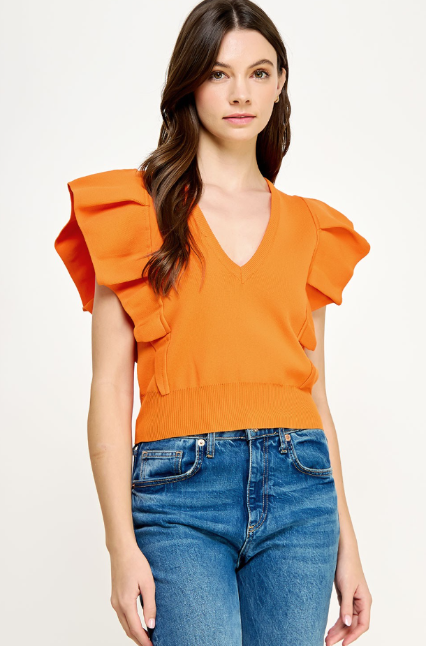 Layla Pleated Sleeve Knit Top