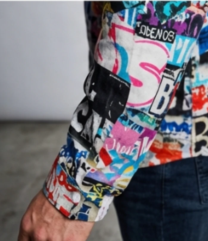 Maximalist Graffiti Art Men’s Bomber Jacket - Bold All-Over Print Streetwear, Warm Fleece-Lined Winter Coat