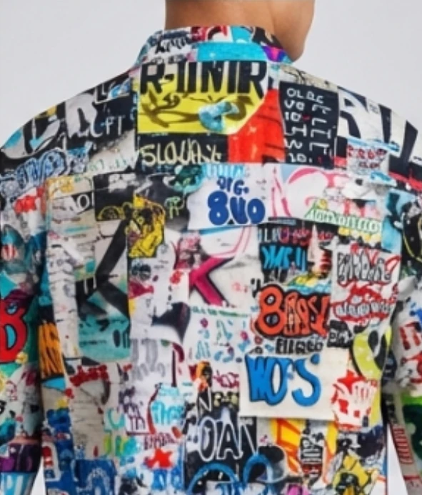 Maximalist Graffiti Art Men’s Bomber Jacket - Bold All-Over Print Streetwear, Warm Fleece-Lined Winter Coat