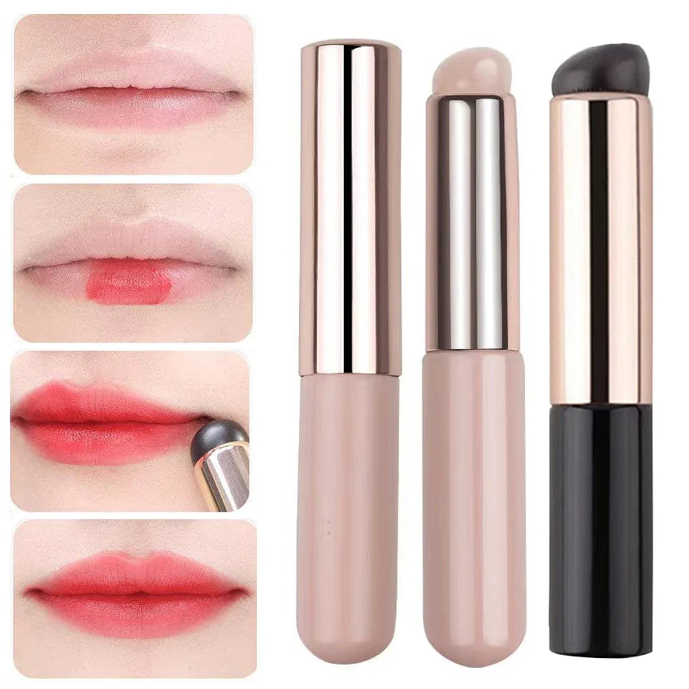 Upgrade Silicone Lip Brush With Cover Angled Concealer Brush Like Fingertips Q Soft Lipstick Makeup Brushes Round Head No Broken