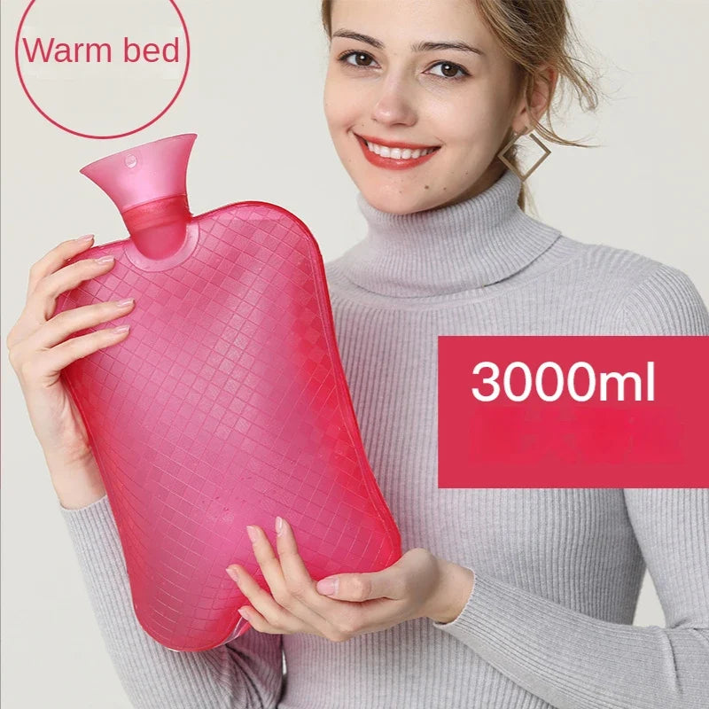 large capacity PVC hot water bag for bed and foot warmer